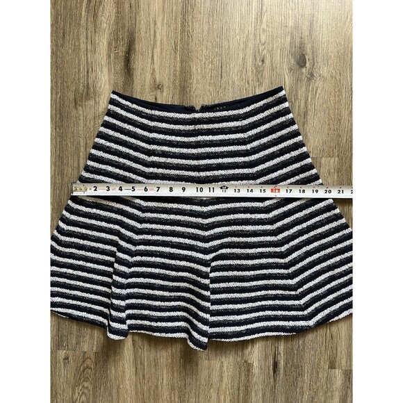 Theory Womens A Line Flare Mini Skirt Blue & White Stripe Size 4 - Picture 5 of 7
